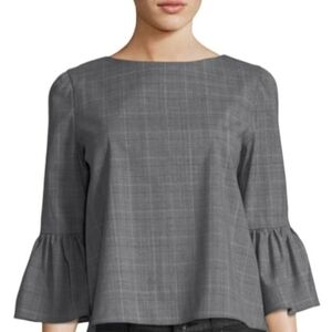 Alice + Olivia Gray Checkered Blouse
